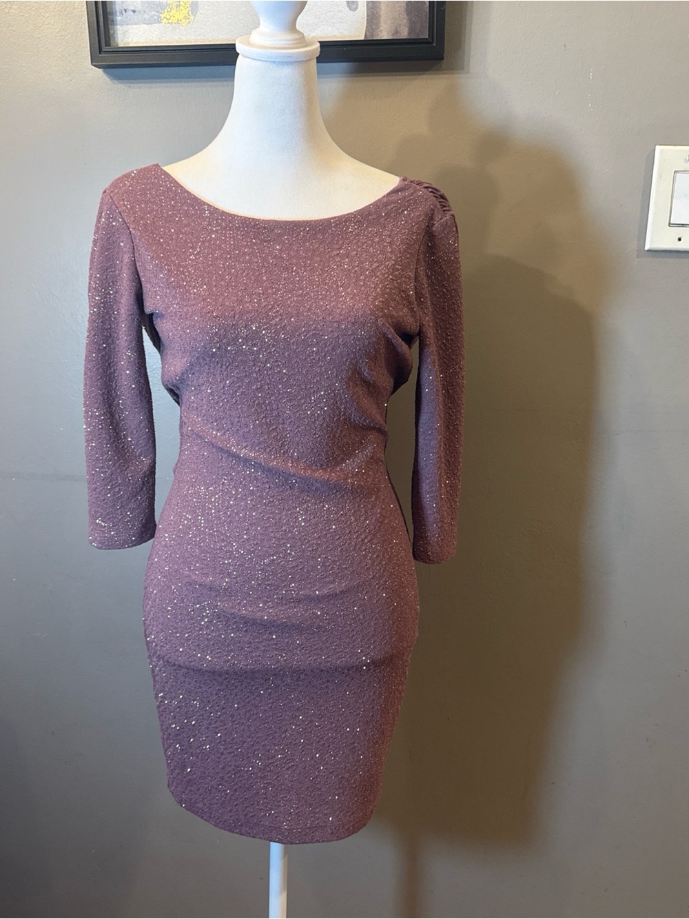Windsor Mauve Sparkle Backless Bodycon Dress